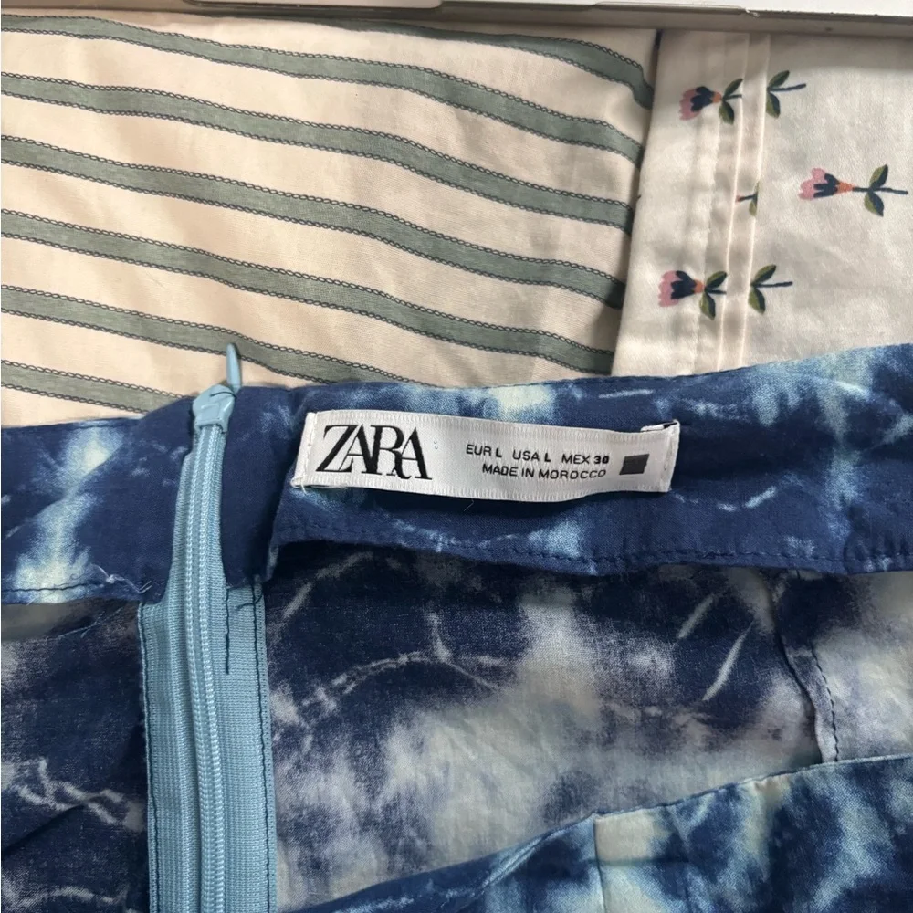 ZARA Women’s Tie-Dye Wrap Swim Skirt - Navy & White